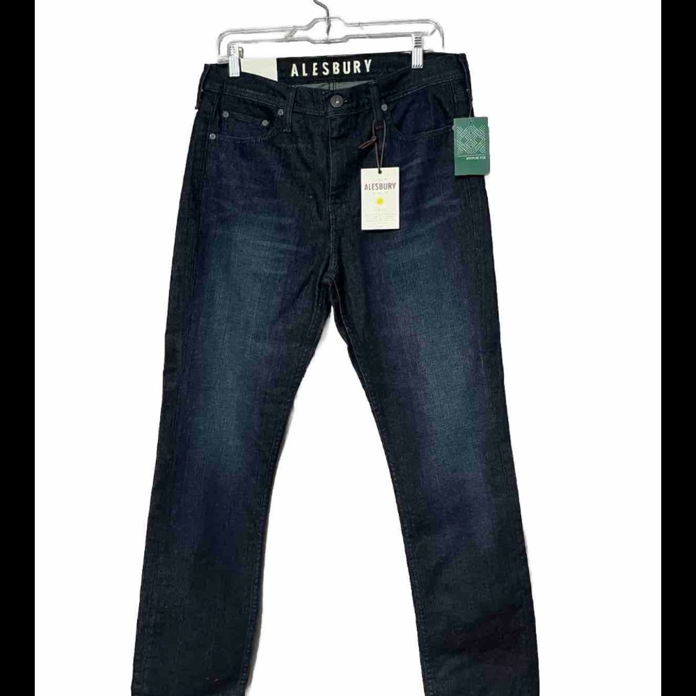 Alesbury Men’s Blue Jeans 31”x30 Holden Slim Fit Zip Up, made Mexico, 99%